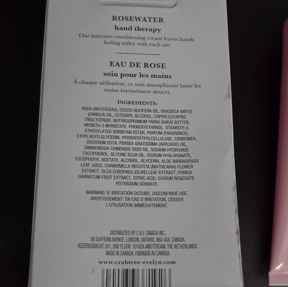 Crabtree & Evelyn ROSEWATER Hand Therapy 3.5 oz Moisturizing Hand Cream. - Picture 4 of 4